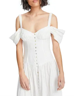 Alemais Ada Corset Midi Dress Ivory Size 6 for rent on The Volte - image 2