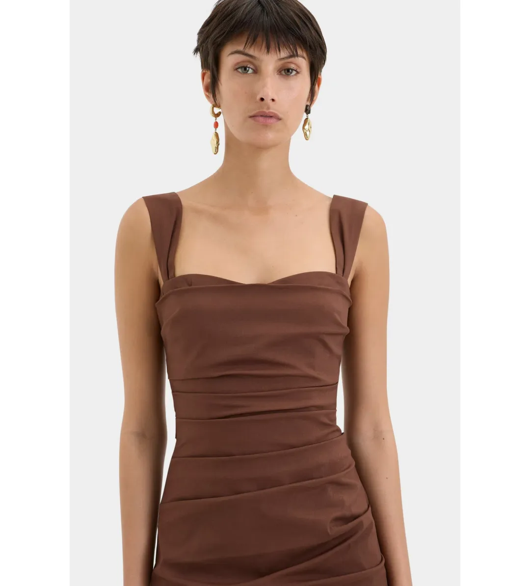 Sir the Label Dahlia Balconette Gown Dress Chocolate Size 2 / Au 10 for rent on The Volte - main image