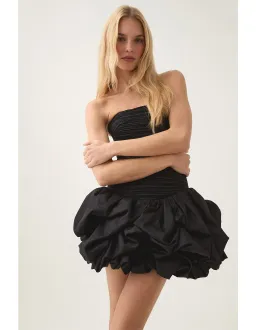 AJE Violette Bubble Hem Mini Dress Black Size 10 for rent on The Volte - image 3