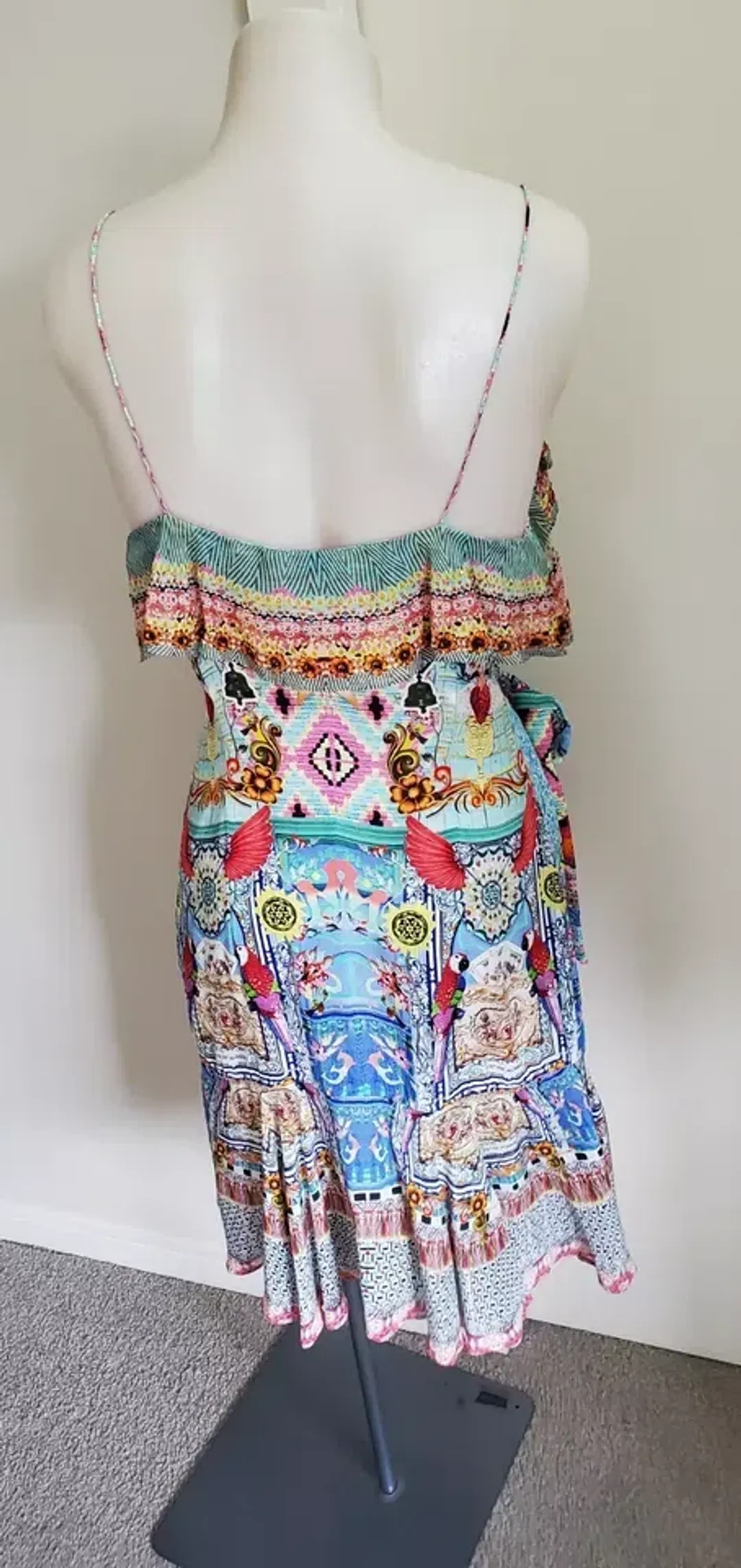 Camilla Silk Wrap Mini Dress size XS 8 AU sleeveless Close To My Heart Frill for rent on The Volte - main image