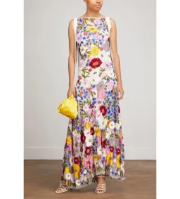 Rachel Gilbert Nya Gown Floral Embroidery Size 8 for rent on The Volte - image 1