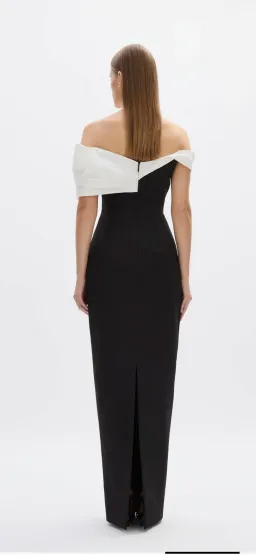 Rachel Gilbert Delilah Gown Black/White Size 8 for rent on The Volte - image 4
