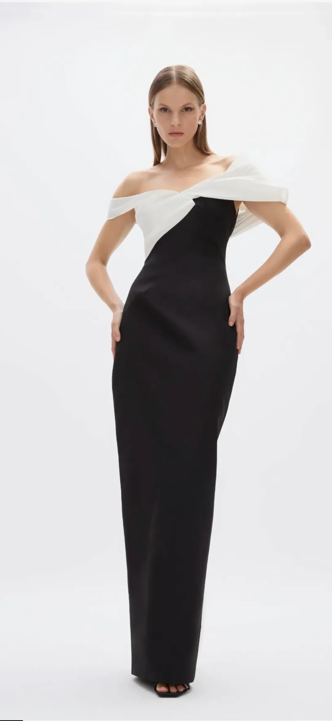 Rachel Gilbert Delilah Gown Black/White Size 8 for rent on The Volte - main image