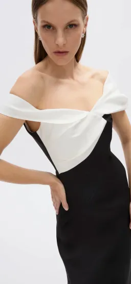 Rachel Gilbert Delilah Gown Black/White Size 8 for rent on The Volte - image 1