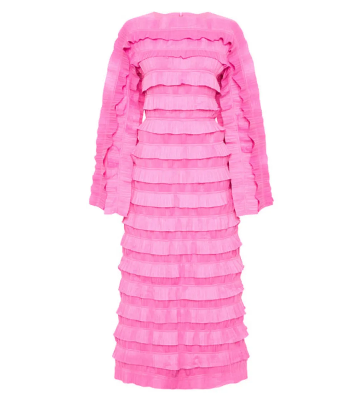 Aje Palladium Ruffled Midi Dress Pink Size 8 - Image 4
