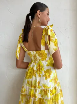 Alemais Sonny Midi Sundress in Lemon Size AU 6 for rent on The Volte - image 3