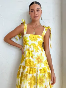 Alemais Sonny Midi Sundress in Lemon Size AU 6 for rent on The Volte - image 2