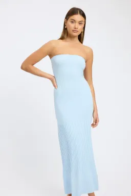 Kookaï Serah Strapless Midi Dress Light Blue Size AU8 for rent on The Volte - image 2