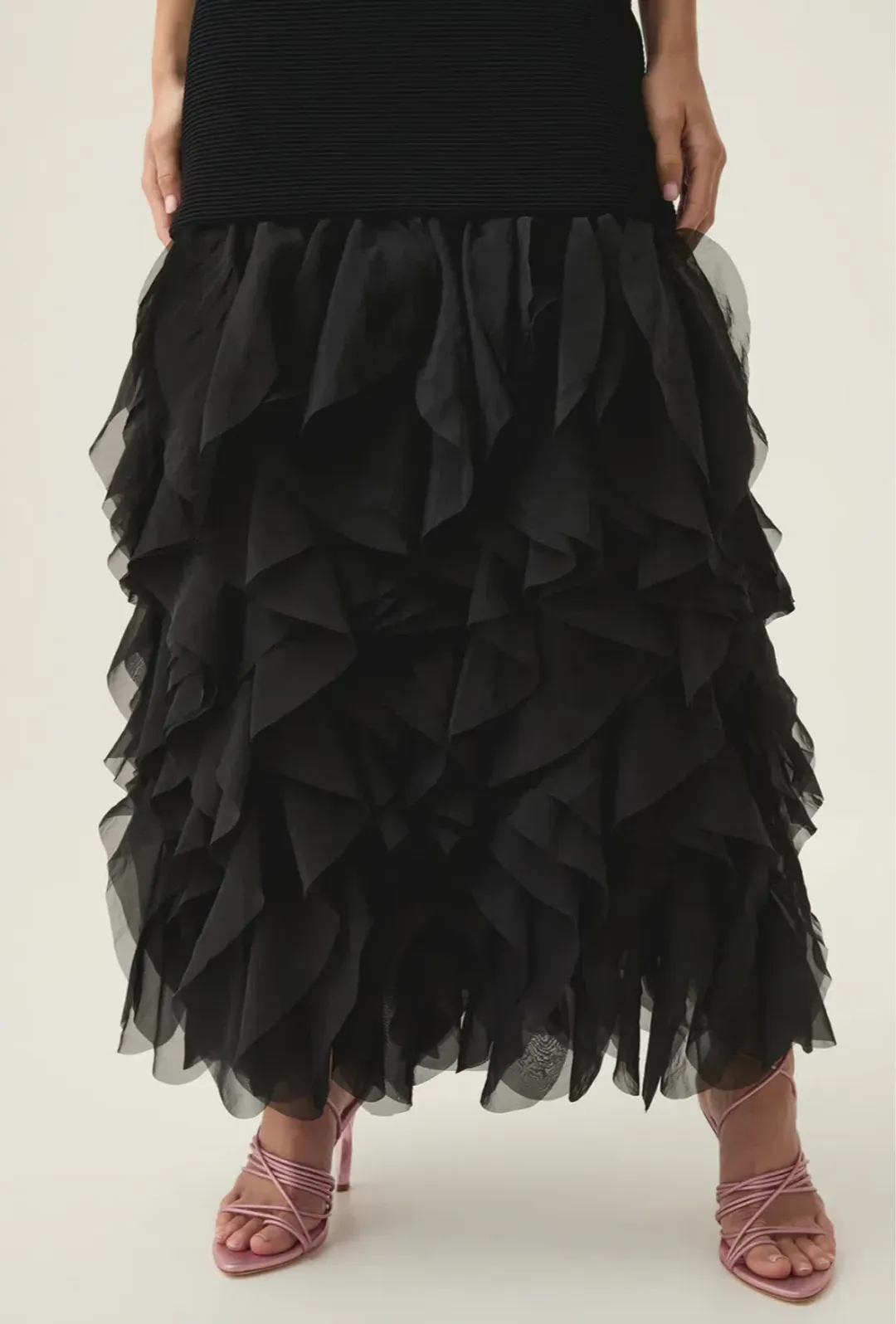 Aje Elations Knit Maxi Dress Black Size 14 for rent on The Volte - main image