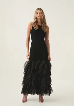 Aje Elations Knit Maxi Dress Black Size 14 for rent on The Volte - image 1