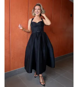Zimmermann The Crush Picnic Midi Dress in Black Size 1 / AU 10 for rent on The Volte - image 1