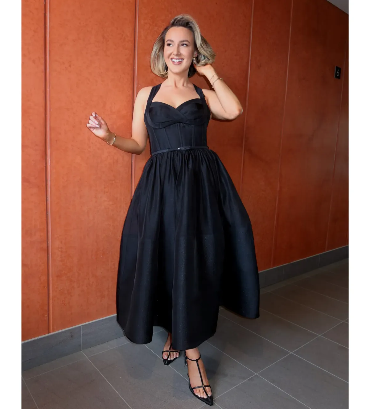 Zimmermann The Crush Picnic Midi Dress in Black Size 0 / AU 8 - Image 1