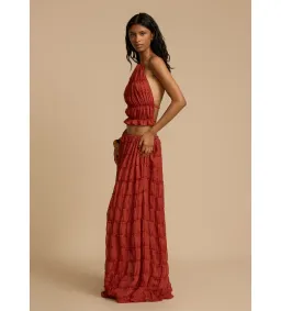 Arcina Ori Juliette Halter and Skirt Set in Red Size AU 6 for rent on The Volte - image 3