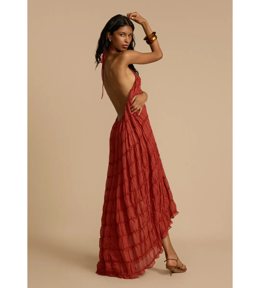 Arcina Ori Juliette Halter and Skirt Set in Red Size AU 6 for rent on The Volte - main image