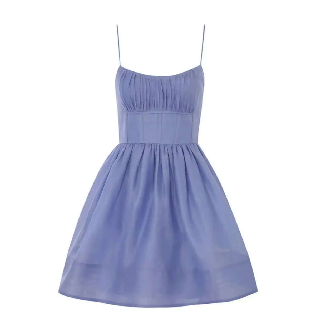 Zimmermann Natura Ruched Mini Dress in Iris Size 4 / AU 16 - Image 4