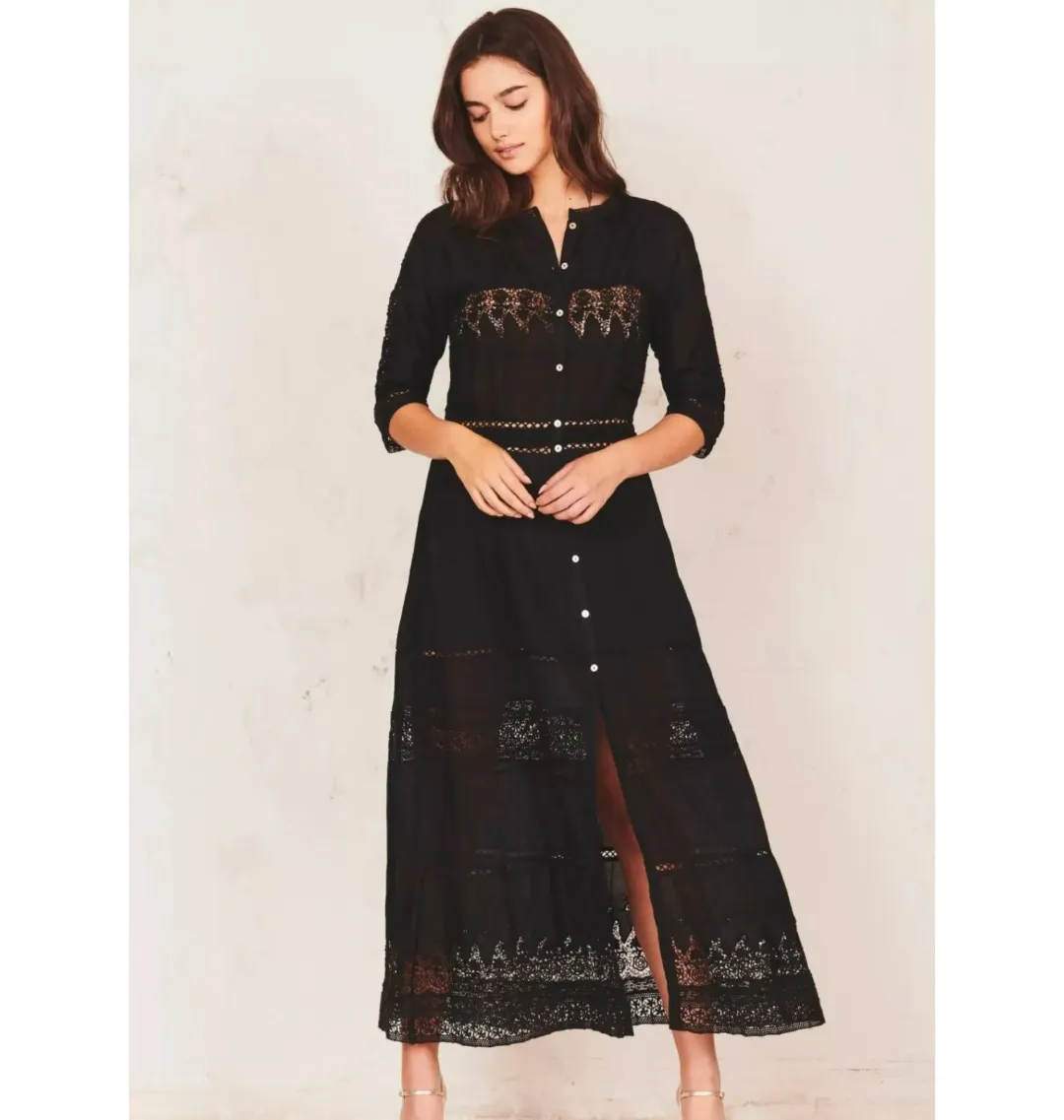 Love Shack Fancy Maxi Dress in Black Size Small / AU 8 for rent on The Volte - main image