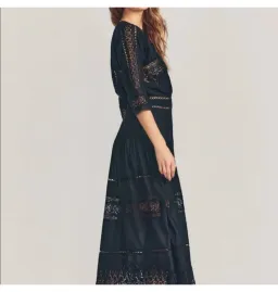 Love Shack Fancy Maxi Dress in Black Size Small / AU 8 for rent on The Volte - image 2