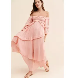 Spell & The Gypsy Clementine Mermaid Maxi Dress Pink Size AU 10 for rent on The Volte - image 1