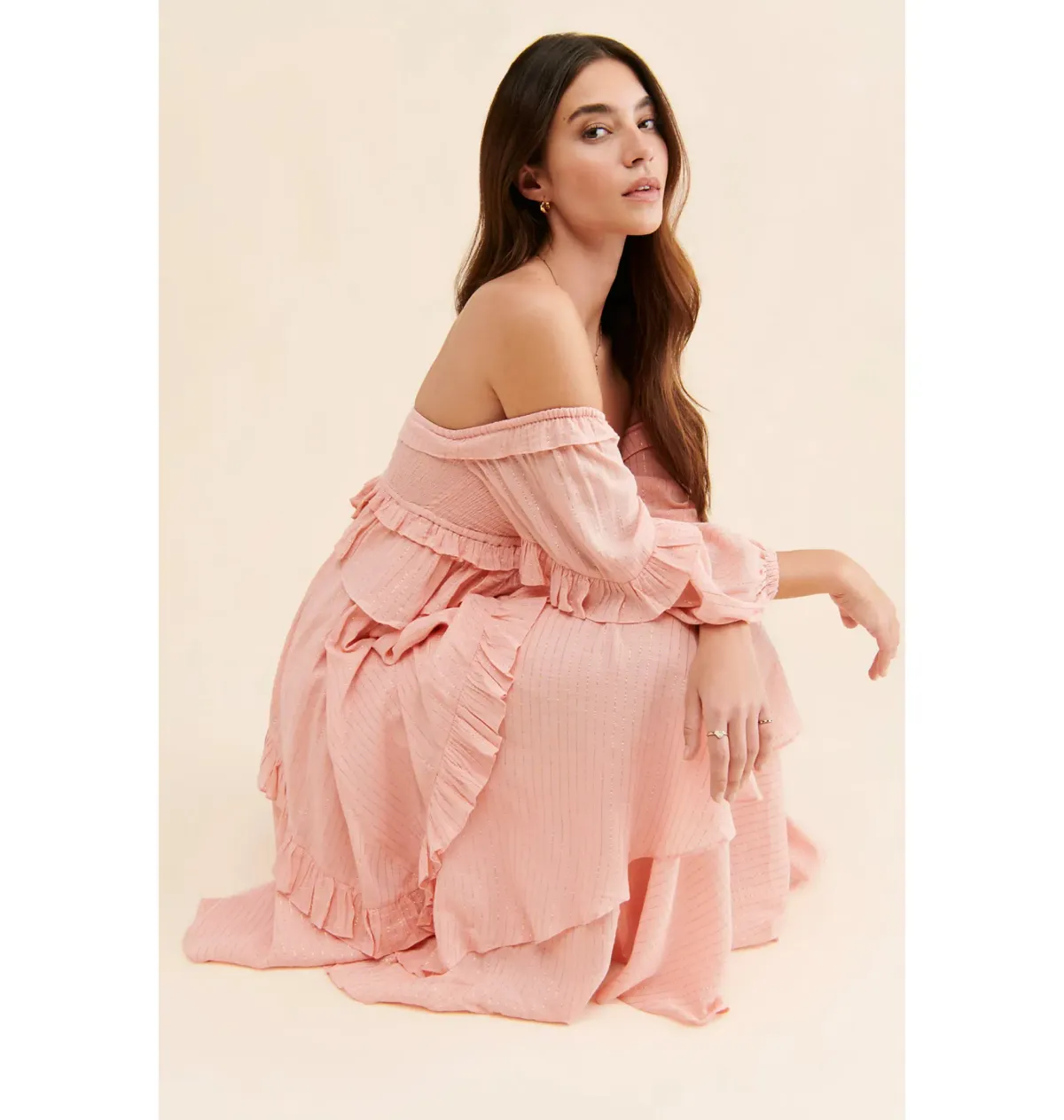 Spell & The Gypsy Clementine Mermaid Maxi Dress Pink Size AU 10 - Image 3