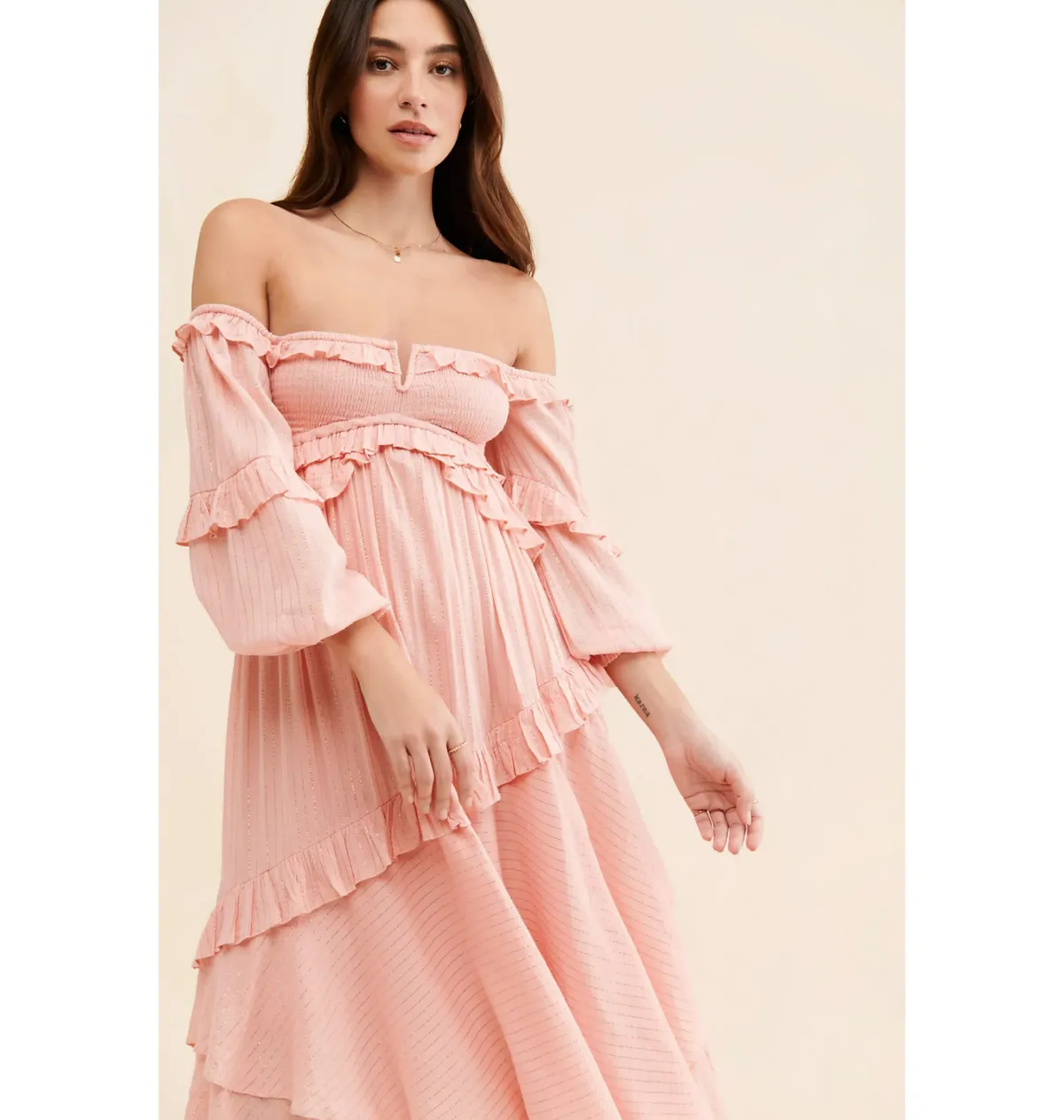 Spell & The Gypsy Clementine Mermaid Maxi Dress Pink Size AU 10 - Image 4