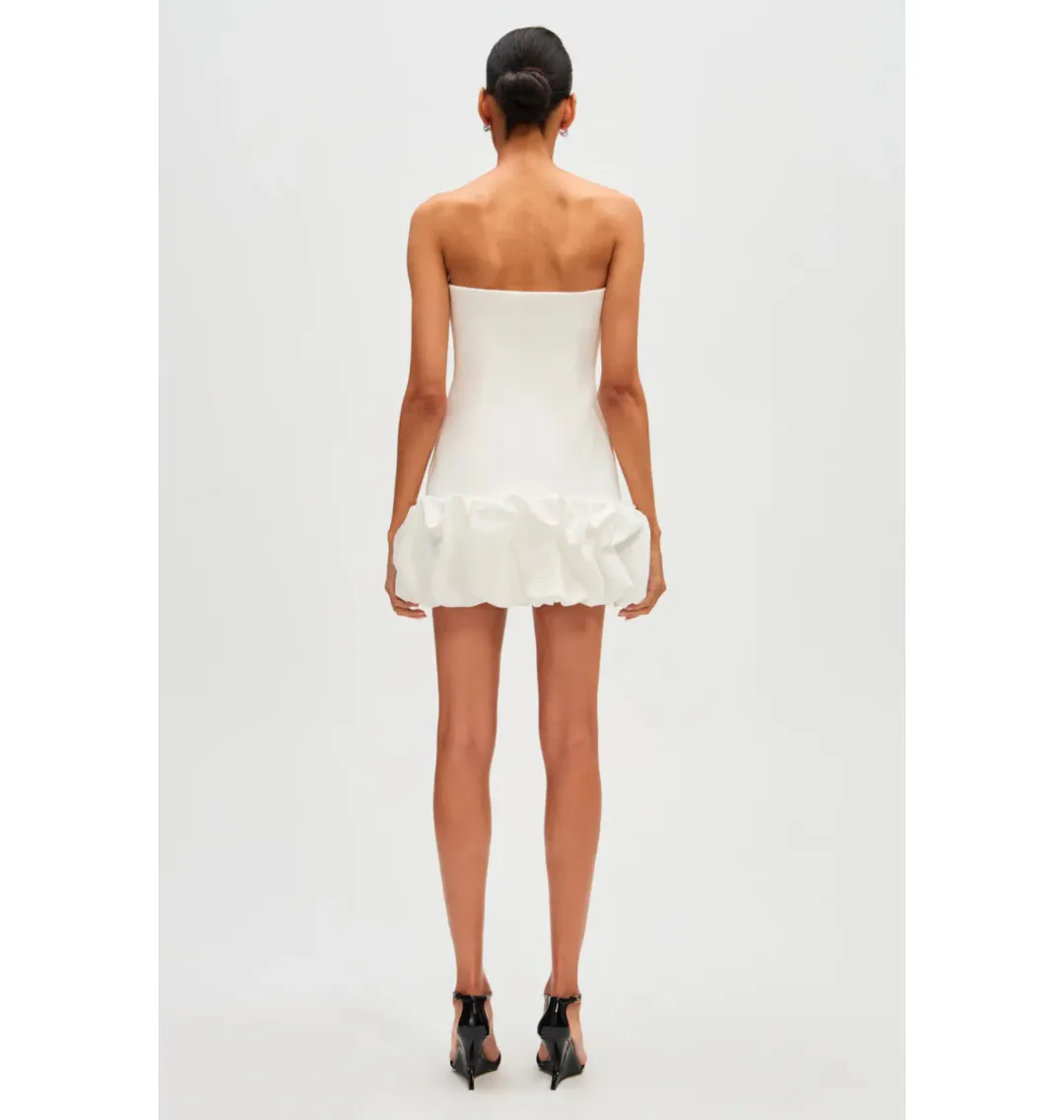 Misha The Saphira Crepe Mini Dress Ivory Size 10 for rent on The Volte - main image