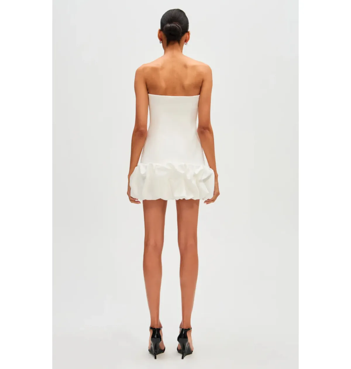 Misha The Saphira Crepe Mini Dress Ivory Size 10 - Image 4