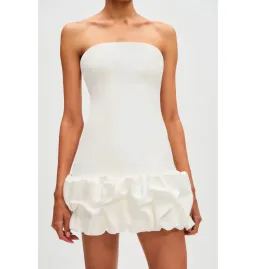 Misha The Saphira Crepe Mini Dress Ivory Size 10 for rent on The Volte - image 2