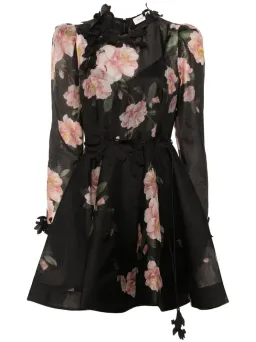 Zimmermann Natura Liftoff Mini Dress in Black Camellia Size AU 14 for rent on The Volte - image 5
