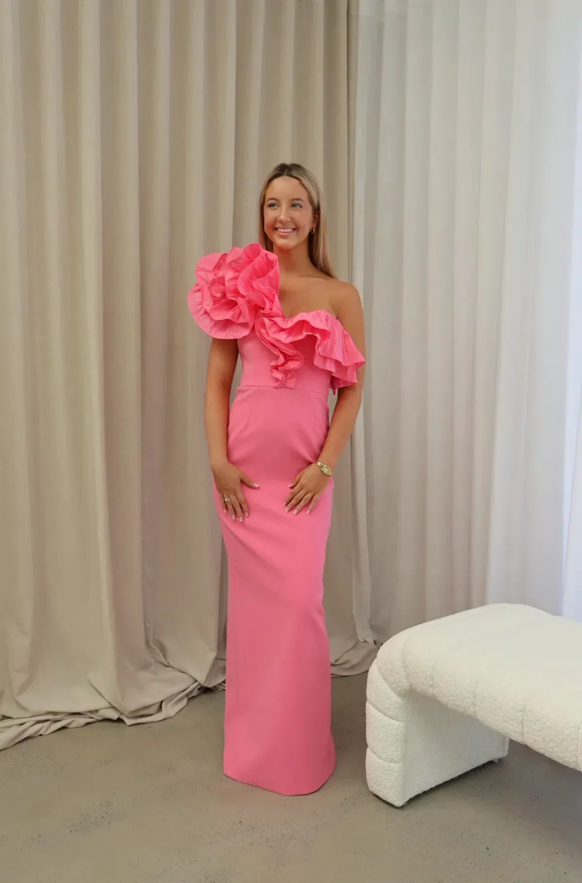 Rebecca Vallance Rosita Gown Shrimp Pink Size AU 8 - Image 3