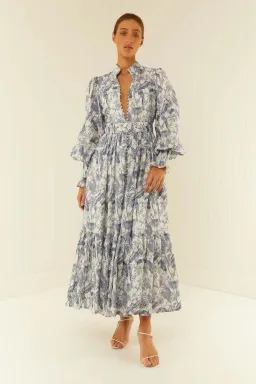 Palm Noosa Royal Flush Dress In Jungle Blue Size 10 for rent on The Volte - image 1
