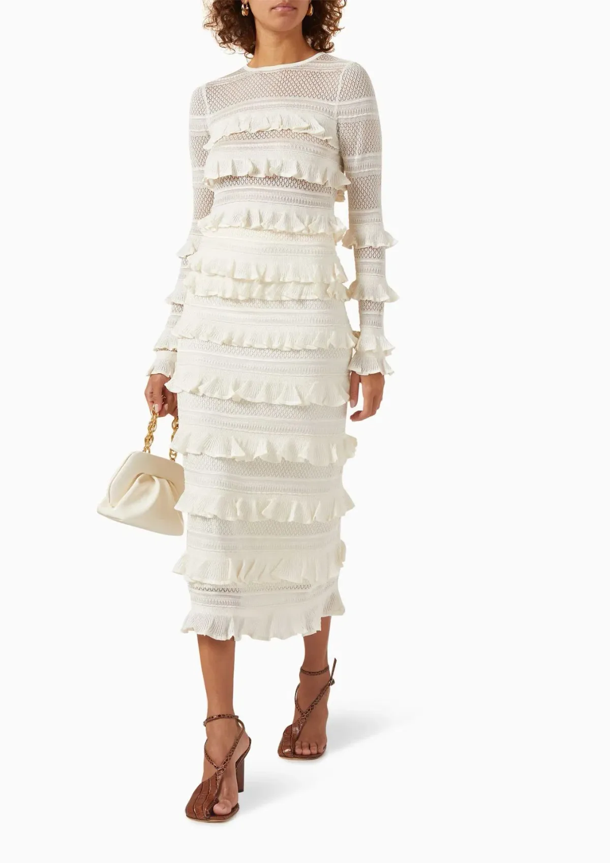 Zimmermann Wonderland Frilled Lace Top and Midi Skirt Set White Size 0 / AU 8 - Image 1