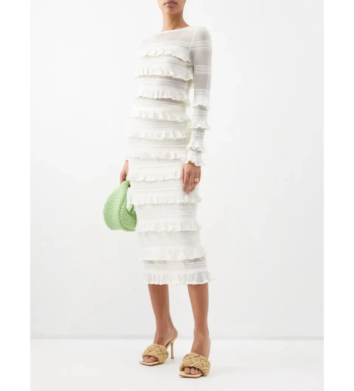 Zimmermann Wonderland Frilled Lace Top and Midi Skirt Set White Size 0 / AU 8 - Image 2