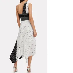 A.L.C. Aurora Pleated One Shoulder Midi Dress White Black Size AU 8 for rent on The Volte - image 6