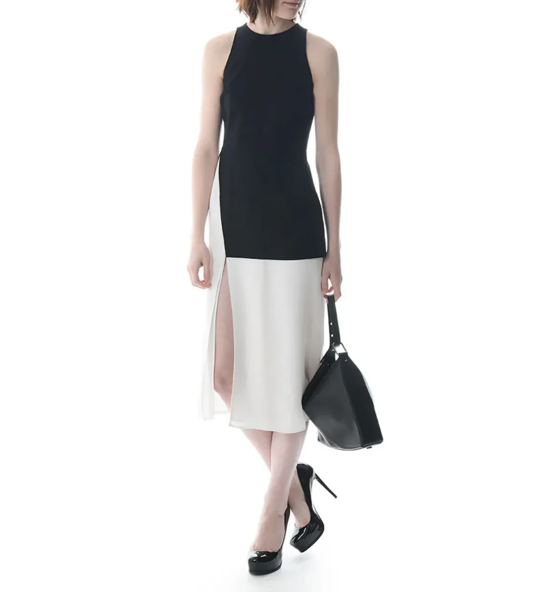A.L.C. Mer Sleeveless Midi Dress Black White Size AU 4 for rent on The Volte - main image