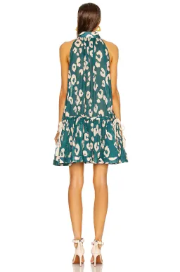 Zimmermann Shelly Swing Gathered Cotton Mini Dress Teal Leopard Print Size 0P / AU 6 / US 2 for rent on The Volte - image 3