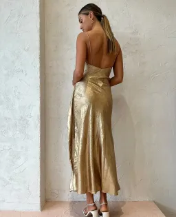 Acler Queensbridge Dress In Golden Size AU 14 for rent on The Volte - image 3