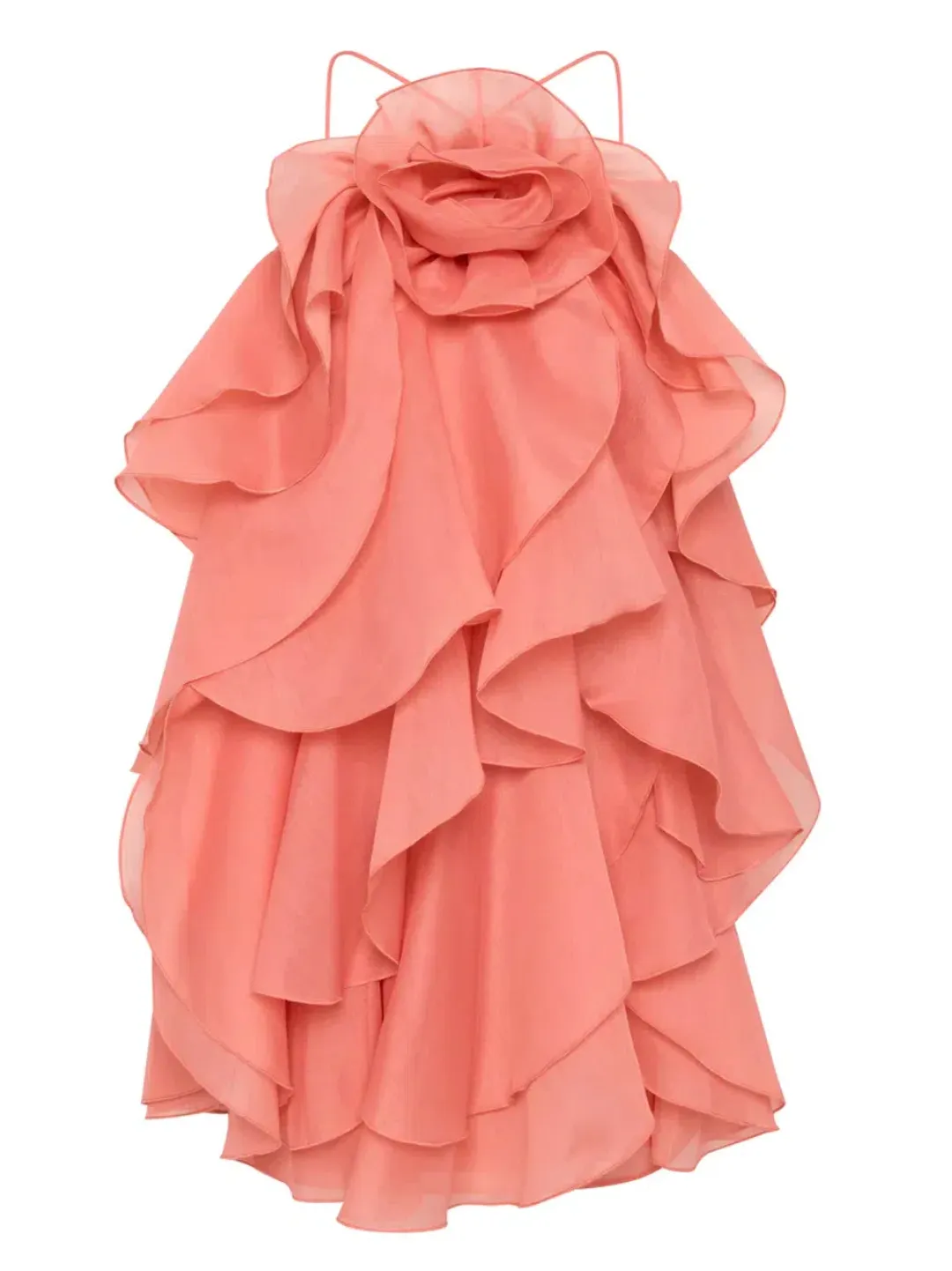 Aje Pandorea Layered Mini Dress Washed Coral Size 6 for rent on The Volte - main image