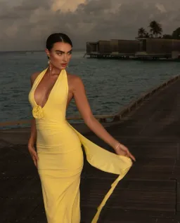 Melani the Label Arabella Dress Butter Yellow Size XS / AU 6 for rent on The Volte - image 3