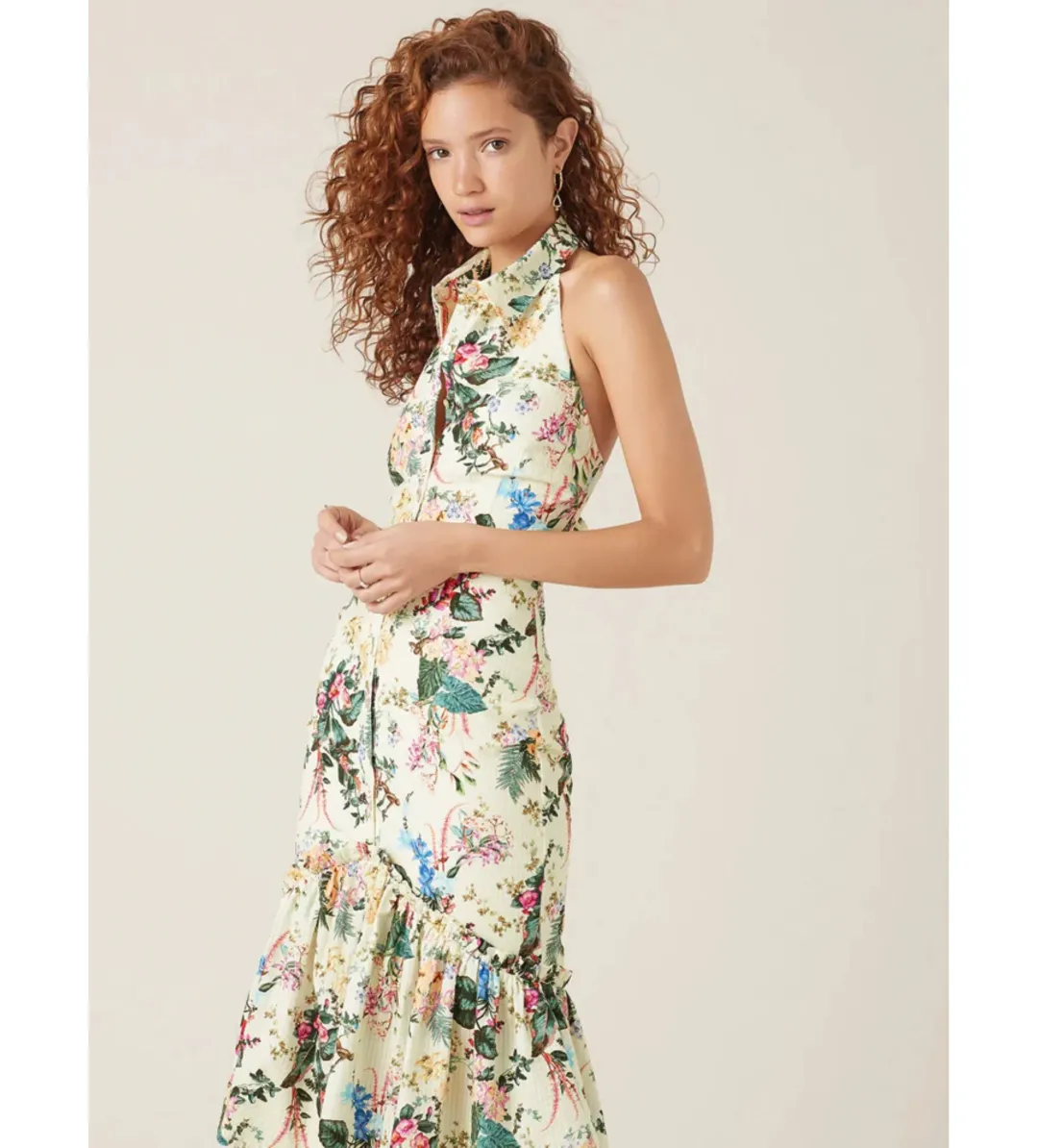 Tigerlily Kalani Midi Dress in Lemon Size AU 10 for rent on The Volte - main image