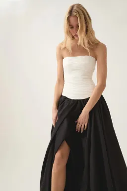 AJE Violette Bubble Hem Maxi Dress Black/White Size 8 for rent on The Volte - image 4