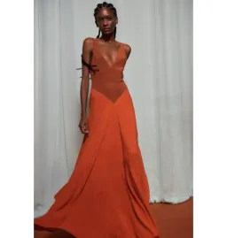 Bianca Spender Vermillion Crepe Spheres Dress Red Size AU 8 for rent on The Volte - image 1