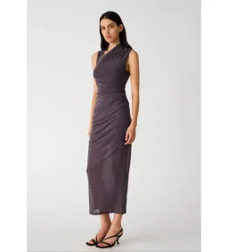 Misha Tillie Mesh Midi Dress in Slate Size 8 for rent on The Volte - image 3