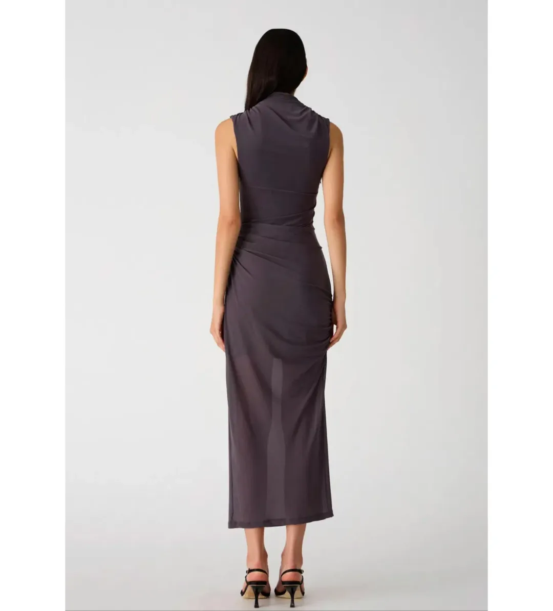Misha Tillie Mesh Midi Dress in Slate Size 8 for rent on The Volte - main image