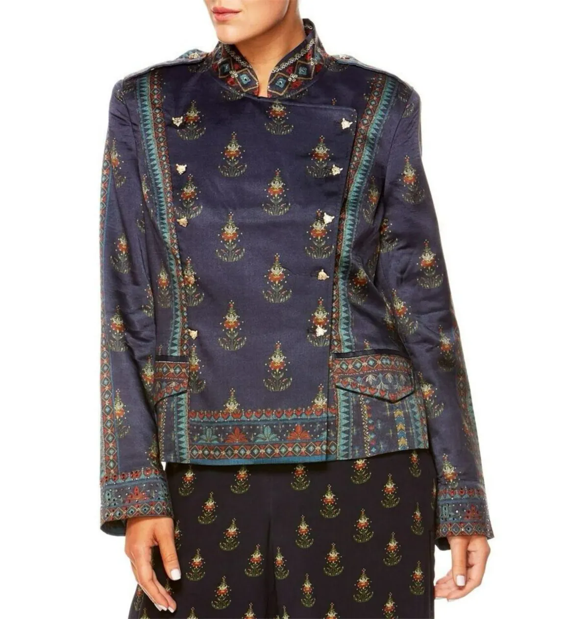 Camilla Bliss Of Bohemia Blazer Double Breasted Tailored Jacket Boho Leopard Size 10/M - Image 4