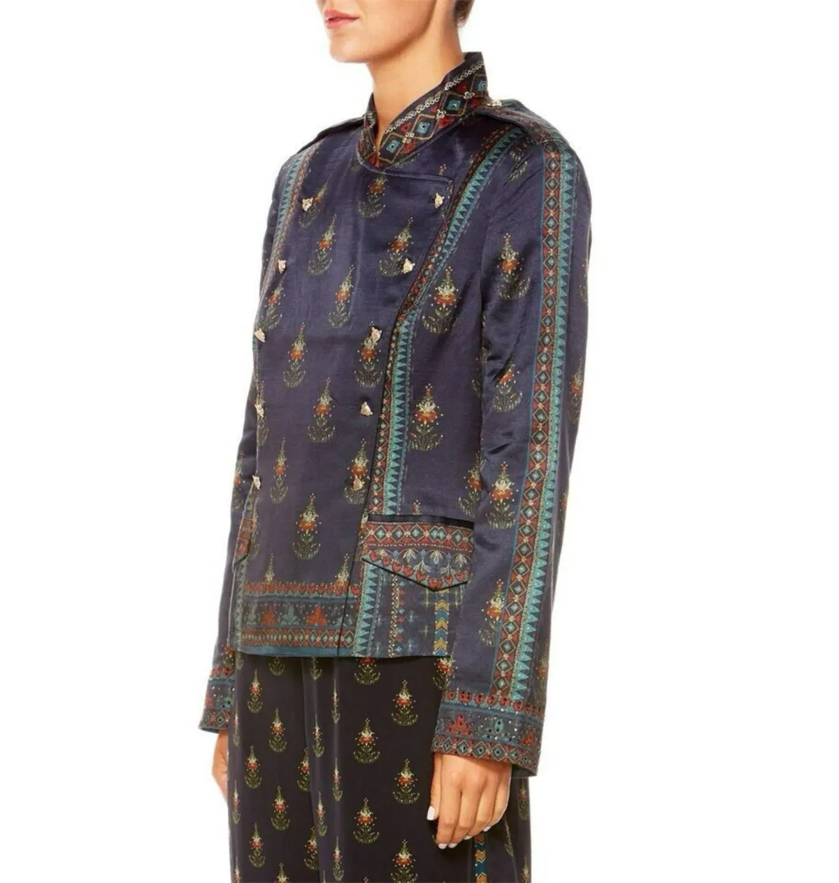 Camilla Bliss Of Bohemia Blazer Double Breasted Tailored Jacket Boho Leopard Size 10/M - Image 3