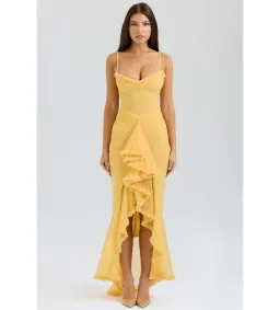 House of CB Gabbi Ruffled Front Gown Apricot Size M / AU 10 for rent on The Volte - image 1