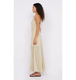 Bec & Bridge Anise High Neck Dress in Butter/Plum Stripe Size AU 8 for rent on The Volte - image 2