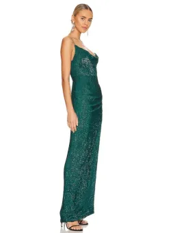 Retrofete Katya Dress Emerald Green Sequin Size AU 8 for rent on The Volte - image 2