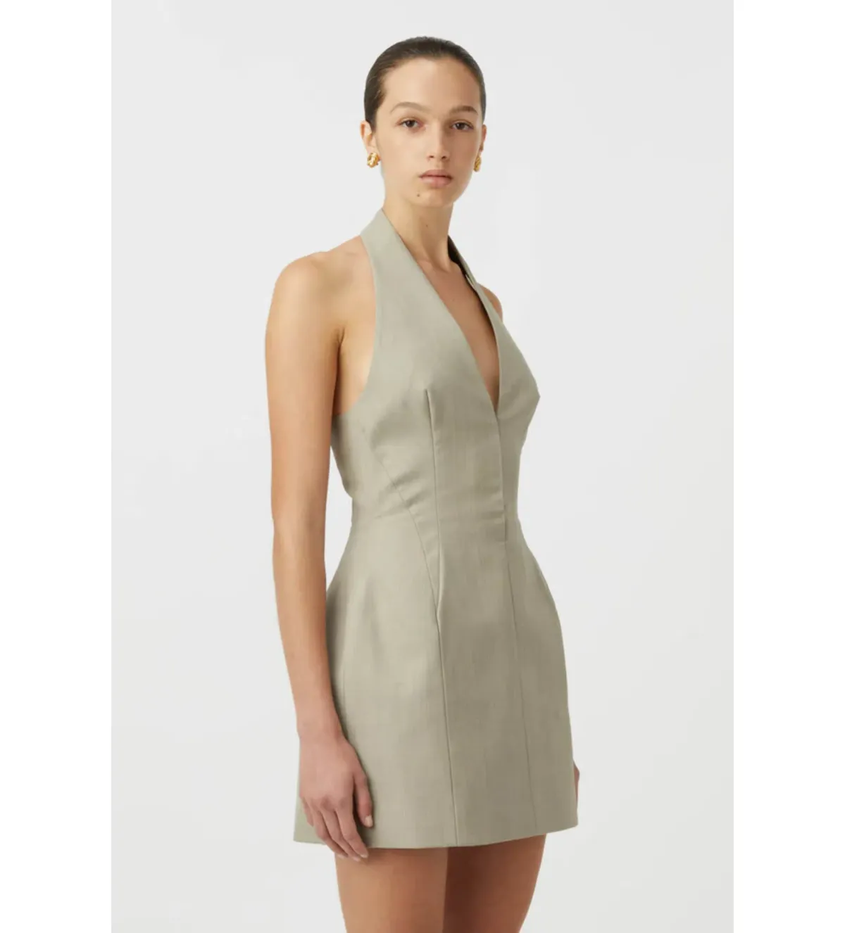 Camilla and Marc Pompidou Halter Neck Mini Dress in Green Size AU 8 - Image 2