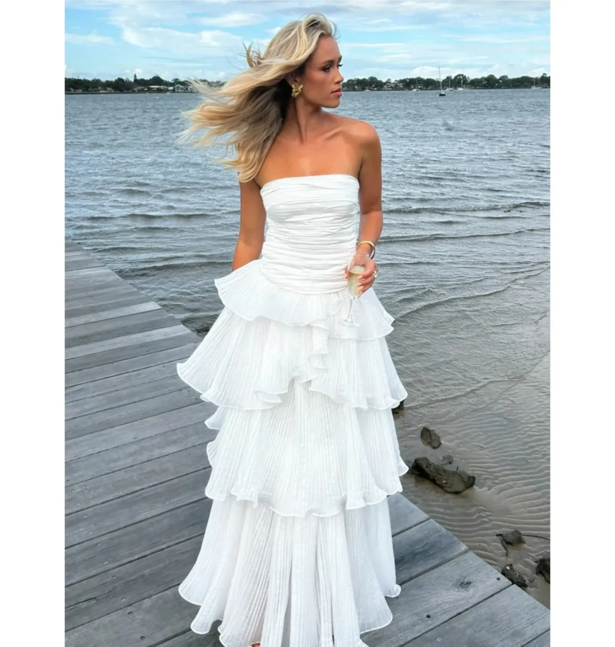 Aje Set Sunbeam Bustier and Cosmos Skirt in White Size AU 4 - Image 3